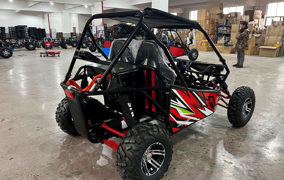 Electric go kart rear angle for resort and rental fleet buyer comparison
