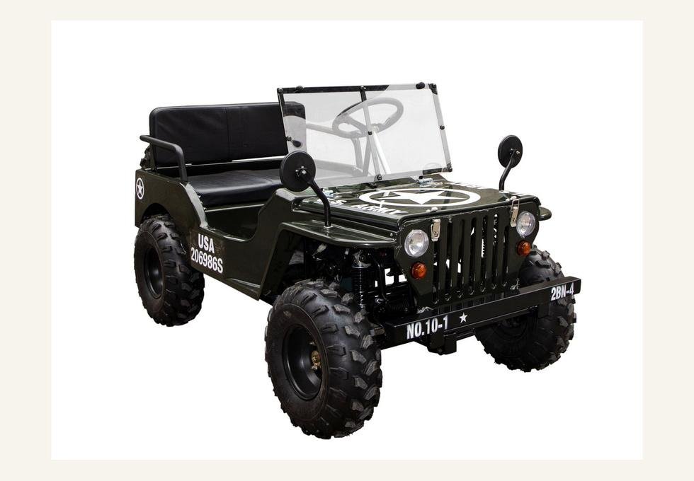Willys Jeep style kids vehicle wholesale 45 degree product view